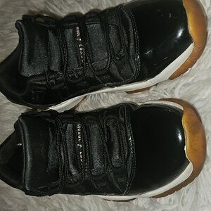 Jordan Black and White Sneakers with Brown Soles